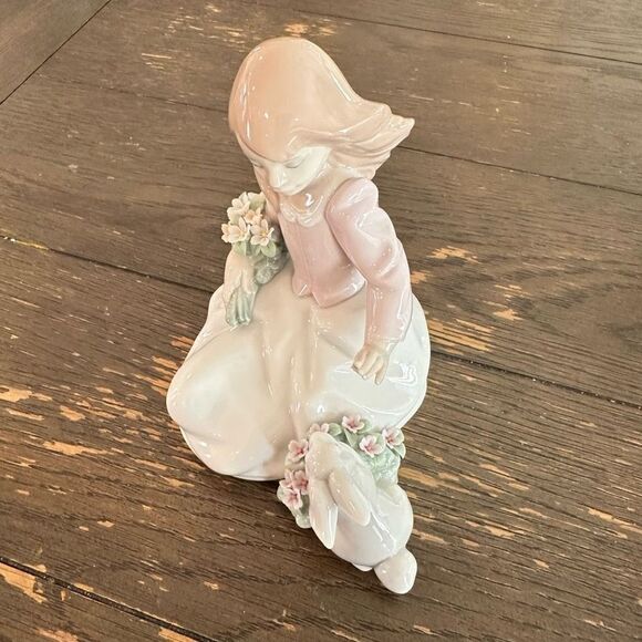 LLADRO Forestland Encounter Girl with‎ Bunny Friend Vintage 2002 NEW - Picture 2 of 9
